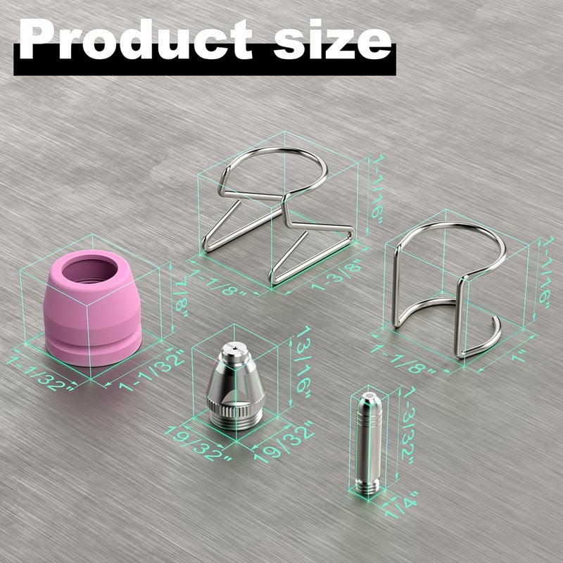 WelderElite Store 70-Piece AG60P Plasma Cutter Consumables Kit .045" – Tips Nozzles Electrodes Shield Cups Wire Guides for AG-60, AG-60P, SG-55, WSD-60 (With Storage Box) - Image 3